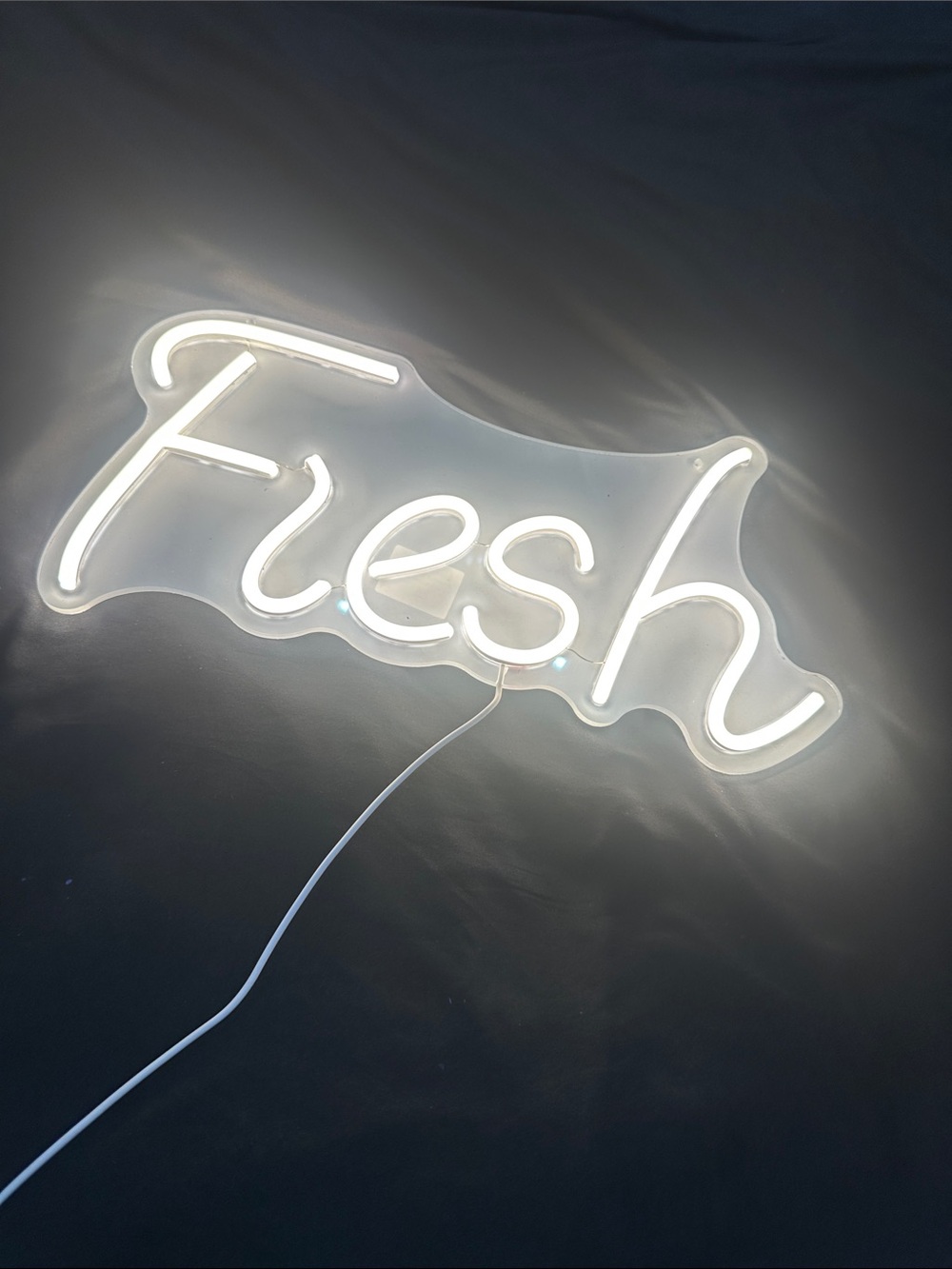 Fresh LED Neon-Style Wall Sign - White Illuminated Script
